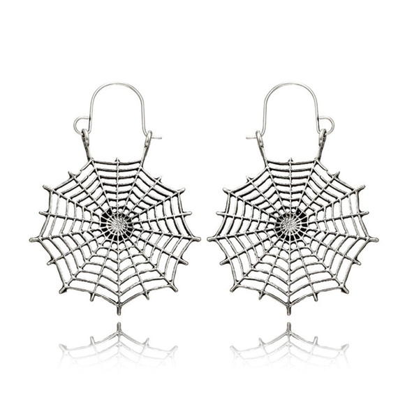 Any 2/$20! Silver Spider Web Ear Wire Earrings - Picture 7 of 10